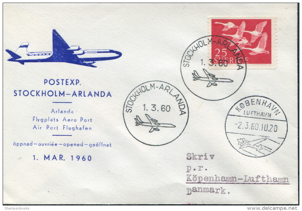 1960 Sweden Stockholm - Copenhagen Flight Cover - Briefe U. Dokumente