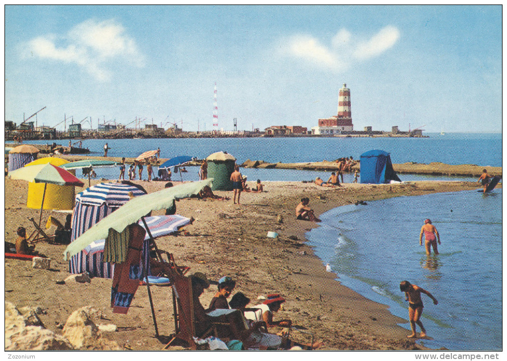 FIUMICINO ROMA IL FARO SPIAGGIA MARE, Vintage Old Photo Postcard Card - Fiumicino