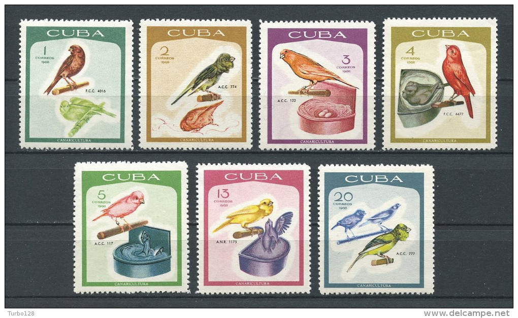 CUBA 1968 N° 1226/1232 ** Neufs = MNH Superbes Cote 10 € Faune Oiseaux Canaris Birds Animaux Fauna - Nuovi