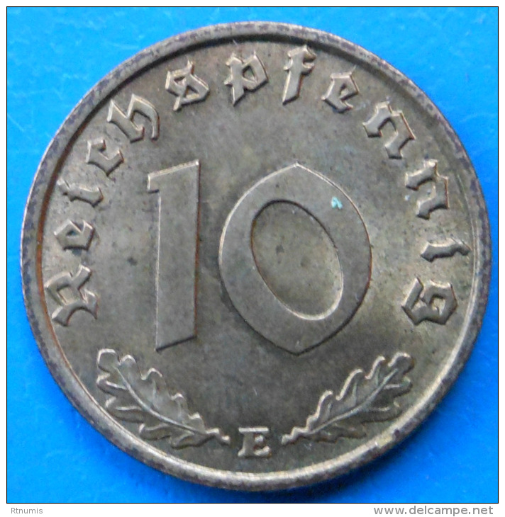 Allemagne Germany Deutschland 3ème Reich 10 Reichspfennig 1938 E Km 92 SUPERBE !!! - 10 Reichspfennig