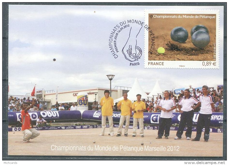 122 FRANCE 2012 - Carte 1er Jour 14-09-2012 Championnats Du Monde De Petanque Marseille - Petanca