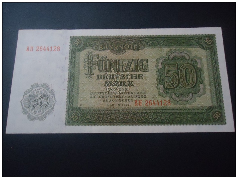 1948 DEMOCRATIC GERMANY RARE 50 MARK ( P 14 ) - AUNC - - 50 Deutsche Mark