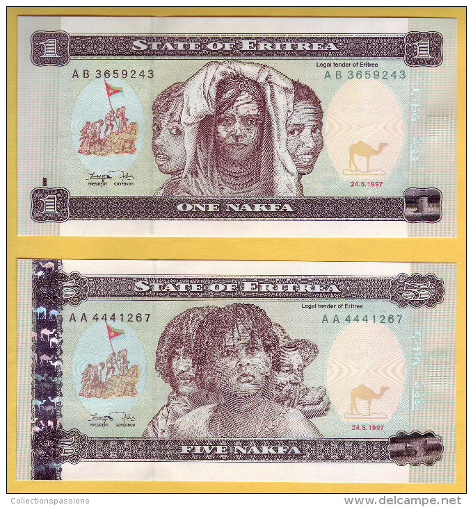 ERYTHREE - Lot De Billets De 1 Et 5 Nakfa. 24-05-1997. Pick: 1 Et 2. NEUF - Eritrea