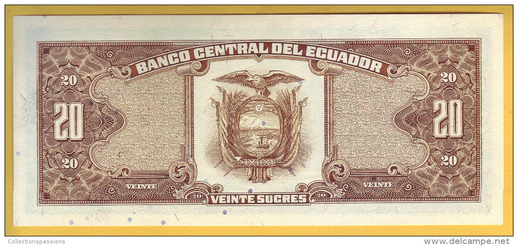 EQUATEUR - Billet De 20 Sucres. 22-11-1988. Pick: 121A. NEUF - Equateur