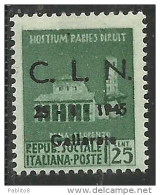 ITALY ITALIA 1945 CLN GALLARATE MONUMENTS DESTROYED OVERPRINTED MONUMENTI DISTRUTTI SOPRASTAMPATO CENT. 25 MNH - Nationales Befreiungskomitee