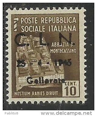 ITALY ITALIA 1945 CLN GALLARATE MONUMENTS DESTROYED OVERPRINTED MONUMENTI DISTRUTTI SOPRASTAMPATO CENT. 10 MNH - National Liberation Committee (CLN)