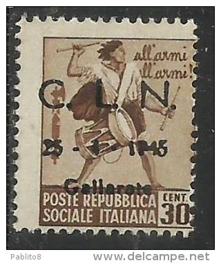 ITALY ITALIA 1945 CLN GALLARATE MONUMENTS DESTROYED OVERPRINTED MONUMENTI DISTRUTTI SOPRASTAMPATO CENT. 25 MNH - Comitato Di Liberazione Nazionale (CLN)