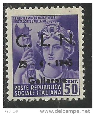 ITALY ITALIA 1945 CLN GALLARATE MONUMENTS DESTROYED OVERPRINTED MONUMENTI DISTRUTTI SOPRASTAMPATO CENT. 50 MNH - Comitato Di Liberazione Nazionale (CLN)