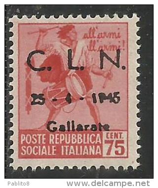 ITALY ITALIA 1945 CLN GALLARATE MONUMENTS DESTROYED OVERPRINTED MONUMENTI DISTRUTTI SOPRASTAMPATO CENT. 75 MNH - Comité De Libération Nationale (CLN)