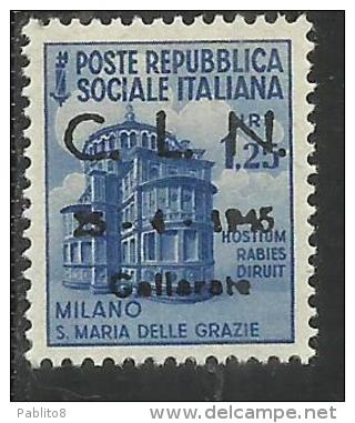 ITALY ITALIA 1945 CLN GALLARATE MONUMENTS DESTROYED OVERPRINTED MONUMENTI DISTRUTTI SOPRASTAMPATO LIRE 1,25 MNH - Comitato Di Liberazione Nazionale (CLN)