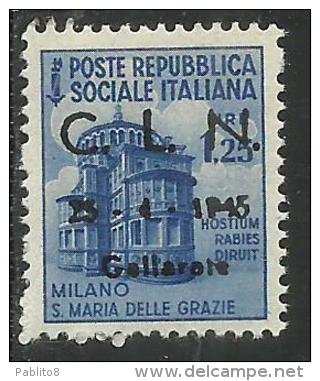 ITALY ITALIA 1945 CLN GALLARATE MONUMENTS DESTROYED OVERPRINTED MONUMENTI DISTRUTTI SOPRASTAMPATO LIRE 1,25 MNH - Nationales Befreiungskomitee