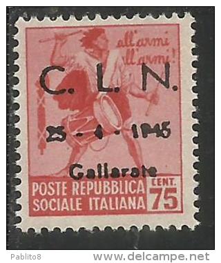 ITALY ITALIA 1945 CLN GALLARATE MONUMENTS DESTROYED OVERPRINTED MONUMENTI DISTRUTTI SOPRASTAMPATO CENT. 75 MNH - Comitato Di Liberazione Nazionale (CLN)