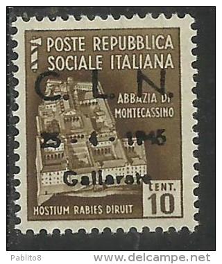 ITALY ITALIA 1945 CLN GALLARATE MONUMENTS DESTROYED OVERPRINTED MONUMENTI DISTRUTTI SOPRASTAMPATO CENT. 10 MNH - National Liberation Committee (CLN)