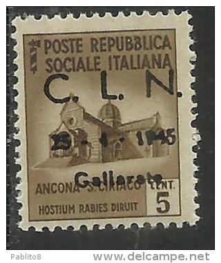 ITALY ITALIA 1945 CLN GALLARATE MONUMENTS DESTROYED OVERPRINTED MONUMENTI DISTRUTTI SOPRASTAMPATO CENT. 5 MNH - National Liberation Committee (CLN)