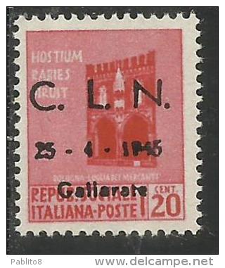 ITALY ITALIA 1945 CLN GALLARATE MONUMENTS DESTROYED OVERPRINTED MONUMENTI DISTRUTTI SOPRASTAMPATO CENT. 20 MNH - Comitato Di Liberazione Nazionale (CLN)