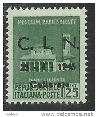 ITALY ITALIA 1945 CLN GALLARATE MONUMENTS DESTROYED OVERPRINTED MONUMENTI DISTRUTTI SOPRASTAMPATO CENT. 25 MNH - National Liberation Committee (CLN)