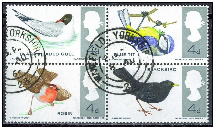 N008 FAUNA VOGELS BIRDS OISEAUX VÖGEL AVES MEEUW MEES ENGLAND GREAT-BRITTAIN 1966 Gebr / Used - Autres & Non Classés