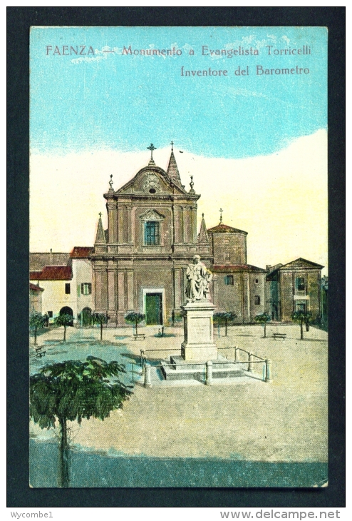 ITALY  -  Faenza  Monument To Evangelista Torricelli  Vintage Postcard  Unused As Scan - Faenza