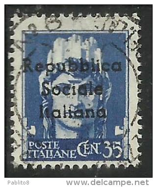 EMISSIONI LOCALI TERAMO 1944 SOPRASTAMPATO D´ ITALIA ITALY OVERPRINTED  CENT. 35  ANNULLATO USED - Local And Autonomous Issues