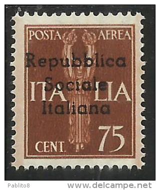 EMISSIONI LOCALI TERAMO 1944 SOPRASTAMPATO D´ ITALIA ITALY OVERPRINTED AEREA AIRMAIL CENT. 75 MNH - Emissions Locales/autonomes