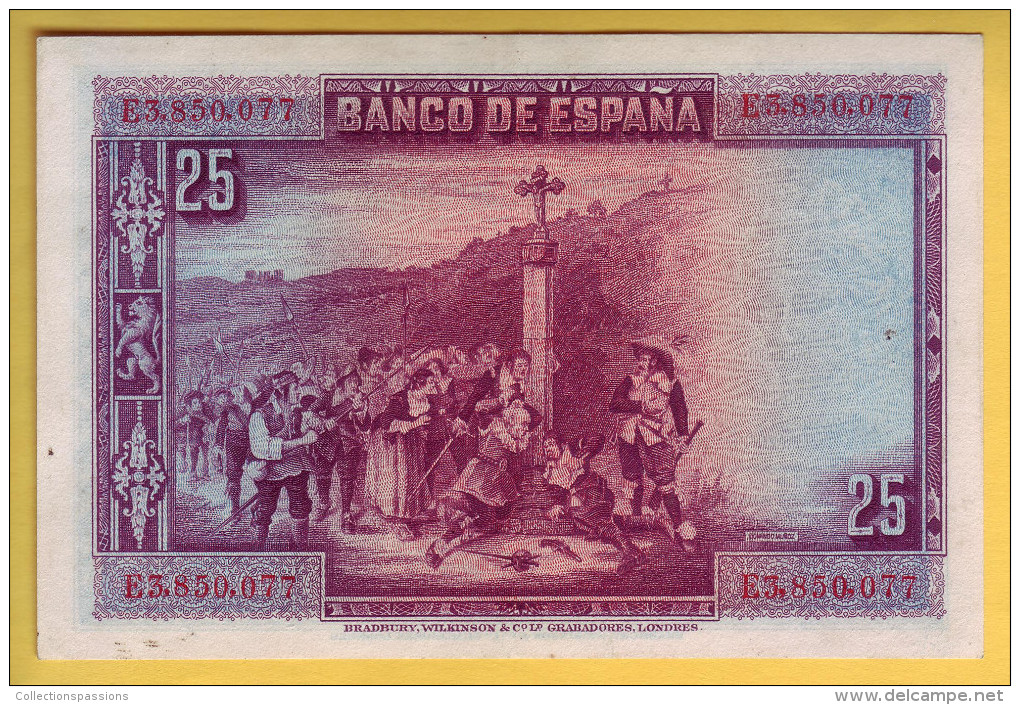 ESPAGNE - Billet De 25 Pesetas. 15-08-1928. Pick: 74b. SUP+ - 1-2-5-25 Pesetas