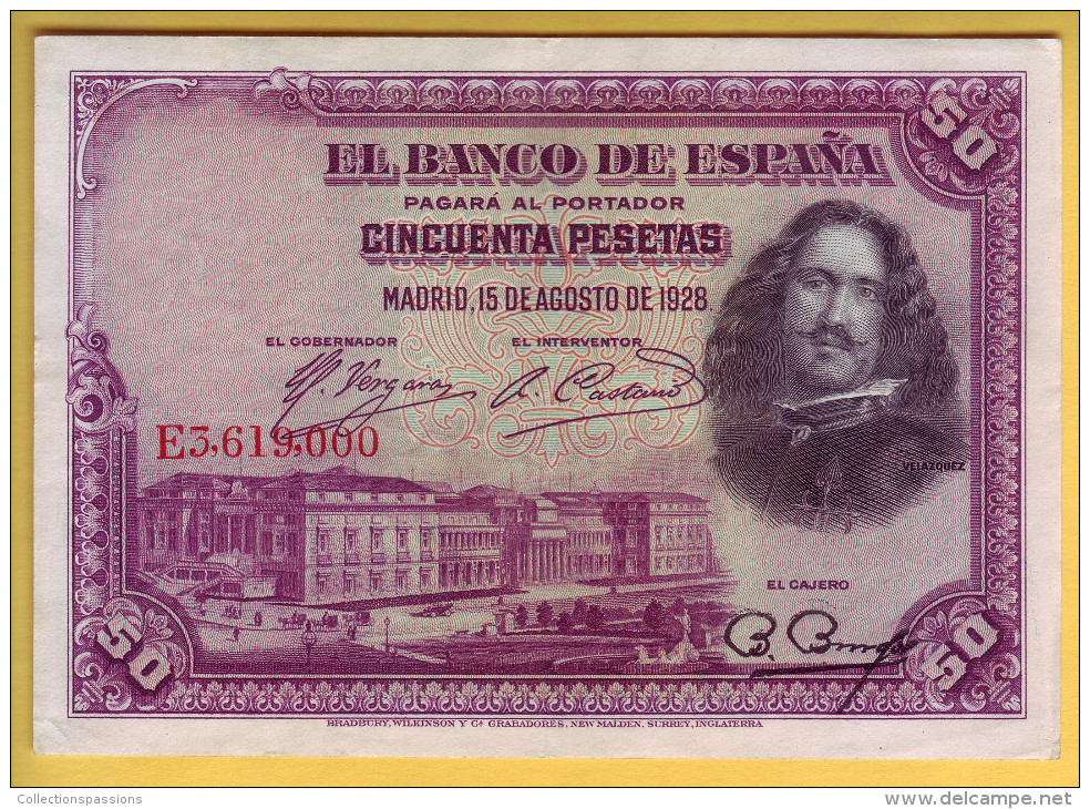 ESPAGNE - Billet De 50 Pesetas. 15-08-1928. Pick: 75b. SUP+ - 50 Pesetas