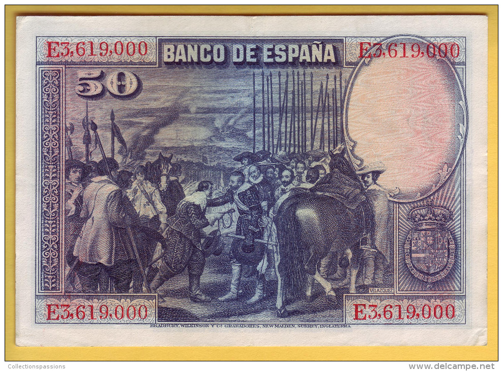 ESPAGNE - Billet De 50 Pesetas. 15-08-1928. Pick: 75b. SUP+ - 50 Peseten