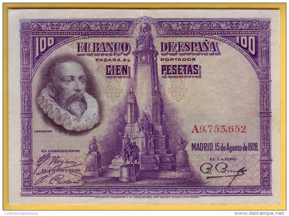 ESPAGNE - Billet De 100 Pesetas. 15-08-1928. Pick: 76a. SUP+ - 100 Pesetas