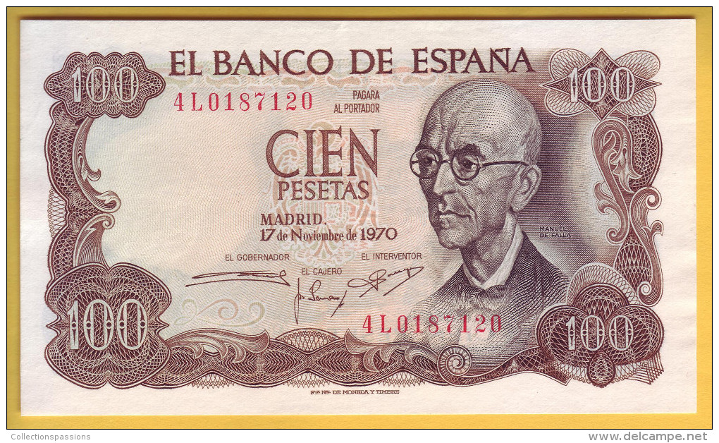 ESPAGNE - Billet De 100 Pesetas. 17-11-1970. Pick: 152. NEUF - 100 Pesetas