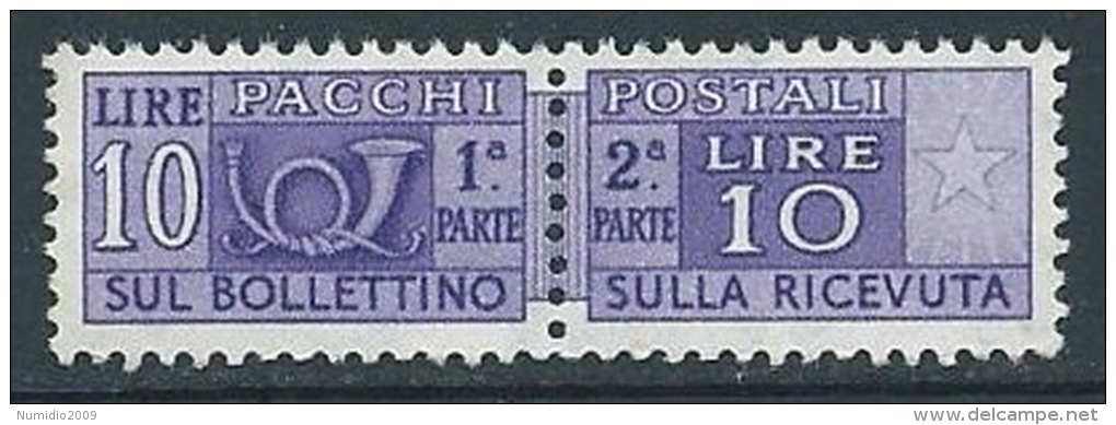 1955-79 ITALIA PACCHI POSTALI STELLE 10 LIRE MNH ** - JU59-3 - Postpaketten