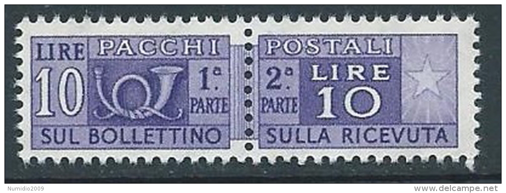 1955-79 ITALIA PACCHI POSTALI STELLE 10 LIRE MNH ** - JU59-4 - Postpaketten