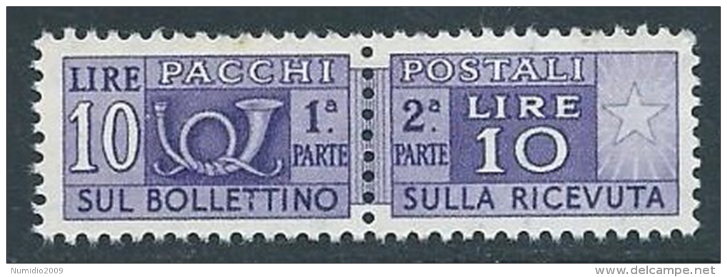 1955-79 ITALIA PACCHI POSTALI STELLE 10 LIRE MNH ** - JU59-7 - Postpaketten