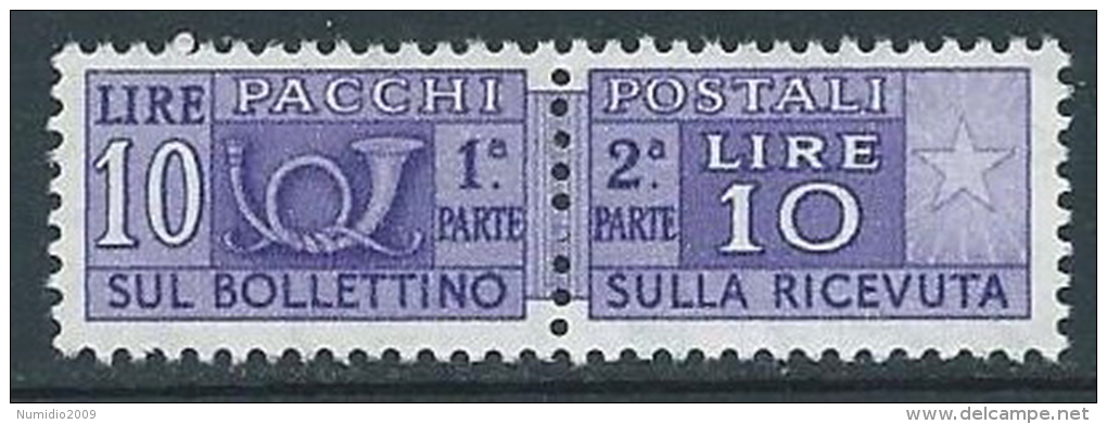 1955-79 ITALIA PACCHI POSTALI STELLE 10 LIRE MNH ** - JU60-2 - Postpaketten