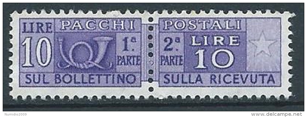 1955-79 ITALIA PACCHI POSTALI STELLE 10 LIRE MNH ** - JU60-3 - Postpaketten