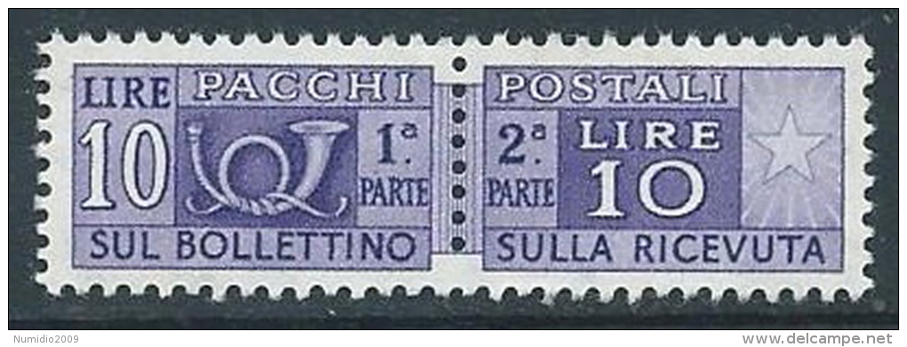 1955-79 ITALIA PACCHI POSTALI STELLE 10 LIRE MNH ** - JU60-4 - Postpaketten