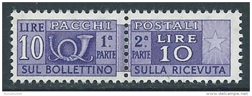 1955-79 ITALIA PACCHI POSTALI STELLE 10 LIRE MNH ** - JU60-8 - Postpaketten