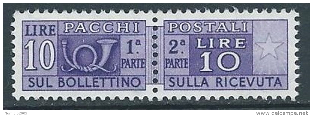1955-79 ITALIA PACCHI POSTALI STELLE 10 LIRE MNH ** - JU60-9 - Postpaketten