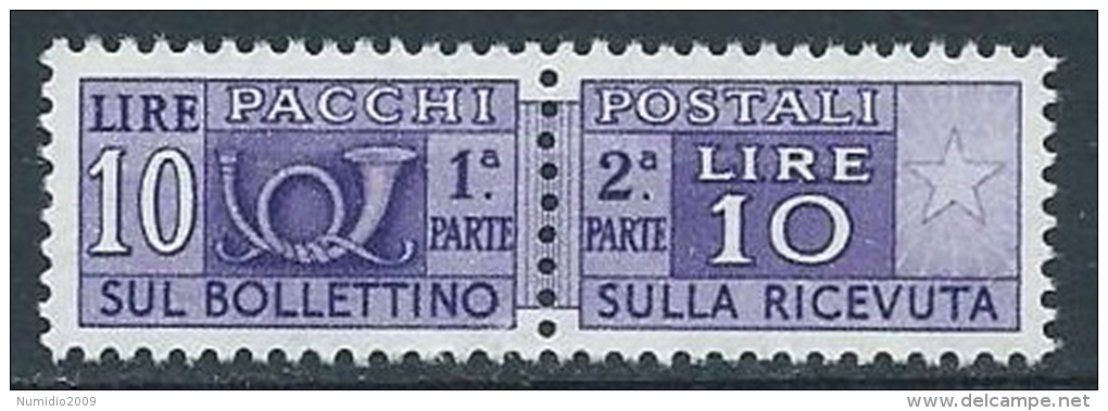 1955-79 ITALIA PACCHI POSTALI STELLE 10 LIRE MNH ** - JU61 - Postpaketten
