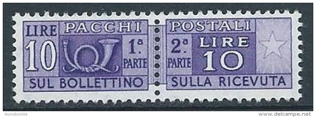 1955-79 ITALIA PACCHI POSTALI STELLE 10 LIRE MNH ** - JU61-4 - Postpaketten