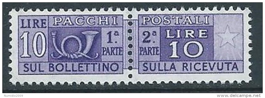 1955-79 ITALIA PACCHI POSTALI STELLE 10 LIRE MNH ** - JU61-6 - Postpaketten