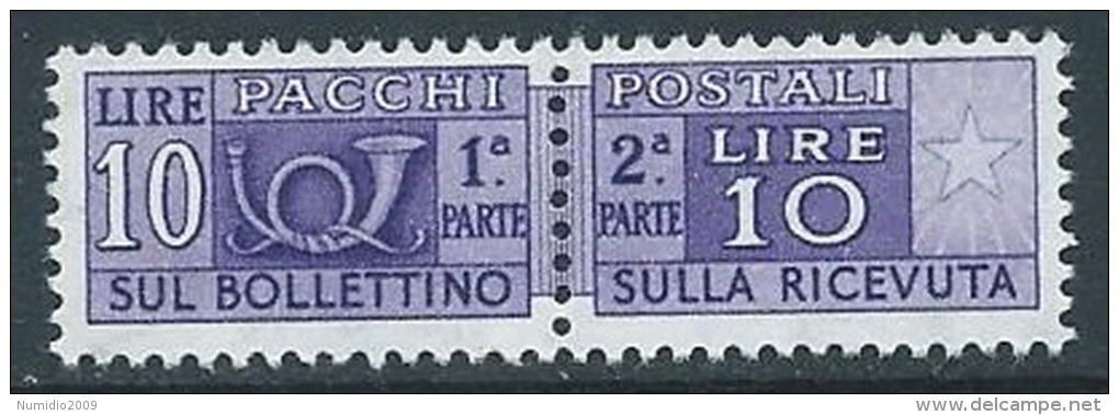 1955-79 ITALIA PACCHI POSTALI STELLE 10 LIRE MNH ** - JU61-9 - Postpaketten