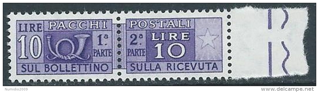 1955-79 ITALIA PACCHI POSTALI STELLE 10 LIRE MNH ** - JU62-10 - Postpaketten