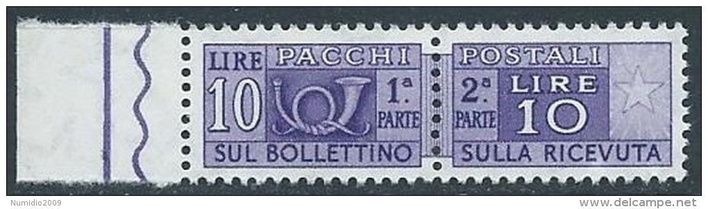 1955-79 ITALIA PACCHI POSTALI STELLE 10 LIRE MNH ** - JU62-4 - Postpaketten