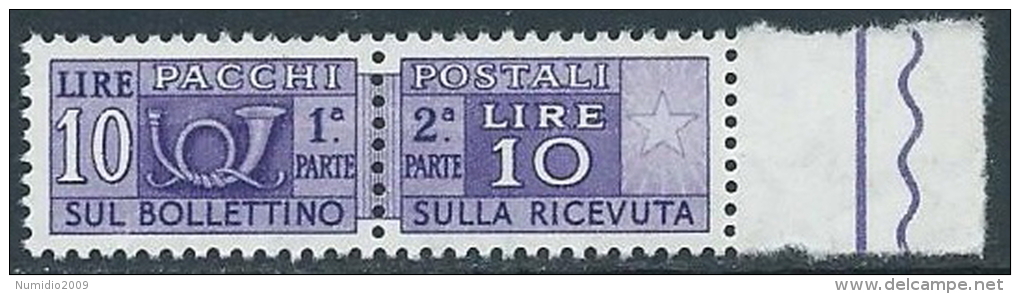 1955-79 ITALIA PACCHI POSTALI STELLE 10 LIRE MNH ** - JU62-9 - Postpaketten