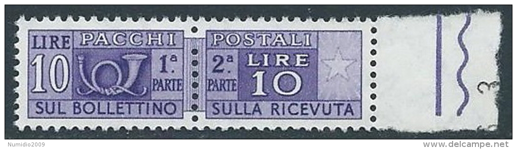 1955-79 ITALIA PACCHI POSTALI STELLE 10 LIRE MNH ** - JU63 - Postpaketten