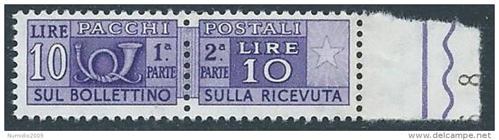 1955-79 ITALIA PACCHI POSTALI STELLE 10 LIRE MNH ** - JU63-5 - Postpaketten