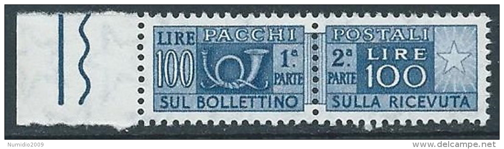 1955-79 ITALIA PACCHI POSTALI STELLE 100 LIRE MNH ** - JU59-6 - Postpaketten