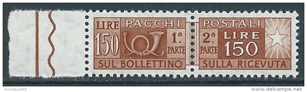 1955-79 ITALIA PACCHI POSTALI STELLE 150 LIRE MNH ** - JU60-6 - Postpaketten