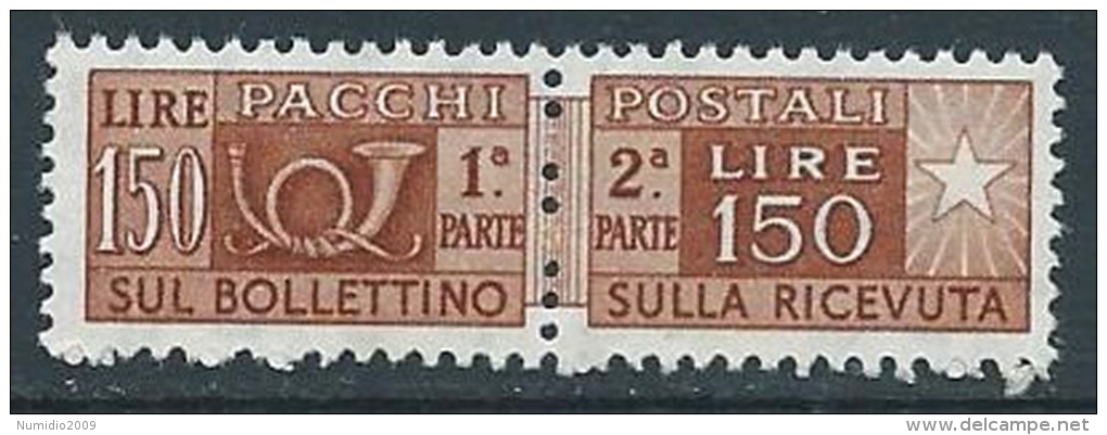 1955-79 ITALIA PACCHI POSTALI STELLE 150 LIRE MNH ** - JU62 - Postpaketten