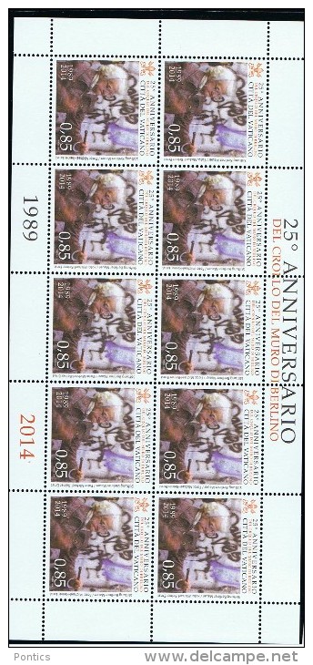 2014 - VATICAN - VATICANO - VATIKAN - D24 - MNH FULL SHEET  10 STAMPS  ** - Nuovi